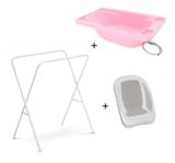 Banheira Para Bebe Plastica Rosa Suporte Galzerano E Redutor