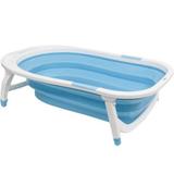 Banheira Portátil Dobrável Flexível Azul Buba