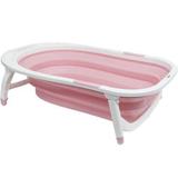 Banheira Portátil Dobrável Flexível Rosa Buba