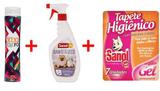 Banho A Seco Cães E Gato + Seca xixi (xixi em pó) + Tapete Higienico 7un - Sanol