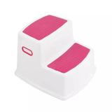 Banquinho 2 Step Kababy Branco e Rosa 22015R