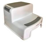Banquinho Step Escadinha Infantil 02 Degraus Clingo Cinza