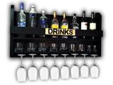 Bar Barzinho Adega Suporte de Parede Para Whisky Vinhos Bebidas 100x45cm Drinks Preto Fosco - Soul fins