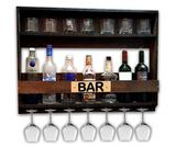 Bar Barzinho Adega Suporte de Parede Para Whisky Vinhos Bebidas 80x60cm Tabaco Fosco - Soul fins