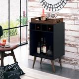 Bar Pub Retro Com Bandeja Personalizada Cor Preto Fosco - Edn moveis