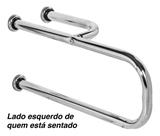 Barra De Apoio Para Vaso Sanitário 80x20cm Esquerda - Metalcromo