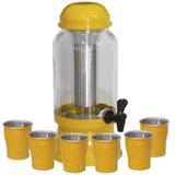 Barrica - Suqueira Vidro 3,2 Lt Completa - Cor: Amarelo Pigmentado - Gastrobel