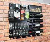 Barzinho Adega Para Sala Aparador De Parede Vinhos Bebidas Madeira MDF 66x64cm Preto - Soul fins