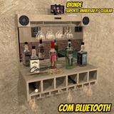 Barzinho De Parede COM CAIXA DE SOM Porta Taças E Iluminação - Bar07 - Camarim móveis