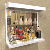 Barzinho De Parede Porta Taças E Iluminação - Bar06 BRANCO - Camarim móveis