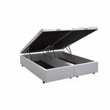 Base Box Baú Casal Bipartido Co. Sintético Branco (32x138x188) SP Móveis