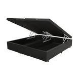 Base Box Baú Casal Bipartido SP Móveis Sintético Preta - 45x138x188