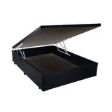 Base Box Baú Casal Suede Preta (32x138x188) SP Móveis