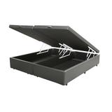 Base Box Baú Queen Bipartido SP Móveis Co. Sintético Cinza - 30x158x198