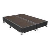 Base Cama Box Bipartida Couríno Cinza Queen 198x158x32 - Jm