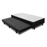 Base para Cama Box Solteiro Bela com Cama Auxiliar Preta 96 cm - Mobly