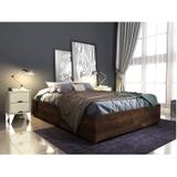 Base para Cama Casal e 2 Criados Mudos 2 Gavetas Virginia Siena Móveis Cumaru Rustic/Off White
