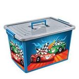 Bau container caixa organizador infantil de brinquedos, roupas e utilidades grande 30 lts carros com - Arqplast