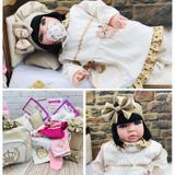 Bebê Reborn 21 Itens Princesa Boneca Senta Silicone Bolsa - Bebe reborn baby