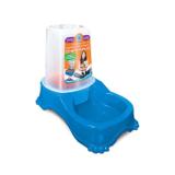 Bebedouro Comedouro Automático Dupla Função Cachorro E Gato Azul - My pet