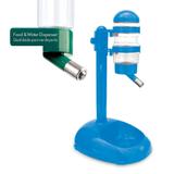 Bebedouro De Bilha com suporte e Comedouro para cachorro ou gato Chalesco Azul