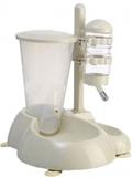 Bebedouro De Bilha E Alimentador Comedouro Automático para cachorro ou gato Chalesco Bege / Nude