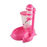 Bebedouro De Bilha E Alimentador Comedouro Automático para cachorro ou gato Chalesco Rosa