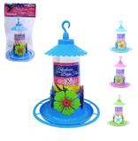 Bebedouro de plastico colors para beija flor com poleiro e chapeu 290ml - Maxximo