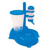 Bebedouro e Comedouro Automático Azul Para Cães e Gatos - Savana