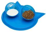 Bebedouro e Comedouro para Gatos Jogo Americano com Bandeja - Amfpet