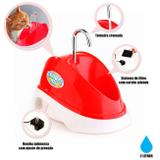Bebedouro para Caes e Gatos Fonte Eletrica Bivolt 2 Litros Vermelha Truqys
