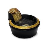 Bebedouro Para Cães e Gatos Petlon Premium Preto/Dourado