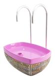 Bebedouro tipo fonte para gatos veneza torneira dupla rosa 220v - Aquária