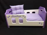 Berço Cama para Cães em Madeira - Tamanho M 68x45 - Cor Lilás - Artesanato jsl pet