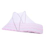 Berço Portátil com Mosquiteiro Chevron Rosa - Baby Joy