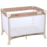 Berço portátil para bebê Burigotto New Cuore bege base acolchoada