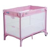Berço portátil para bebê Burigotto New Mini pink base acolchoada