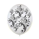 Bexiga Pic Pic Fantasia Arabesco Floral Branco e Preto - 25 unidades