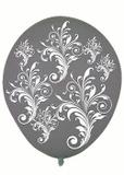 Bexiga Pic Pic Fantasia Arabesco Floral Preto e Branco - 25 unidades