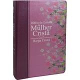 Bíblia de estudo da mulher cristã - Média com harpa - Rosa perolizado - Cpad