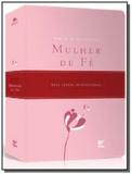 Bíblia de Estudo da Mulher de Fé - NVI - Capa Luxo Rosa Claro e Vinho c/ índice - Vida