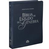 Bíblia de estudo de genebra - preta/vinho/azul - Sbb