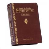 Bíblia de estudo pentecostal com harpa - Pequena - Vinho - Cpad
