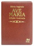 Bíblia edição ilustrada luxo - média - marrom