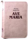 BIBLIA SAGRADA AM MEDIA ZIPER ROSA STRIKE - 1º - Ave maria