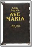 Biblia sagrada ave maria letra grande ziper marron