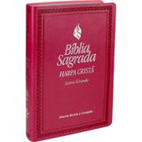Bíblia Sagrada Com Harpa Cristã Letra Grande - Almeida Revista e Corrigida Rosa - Sbb