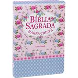 Bíblia Sagrada com Harpa Cristã - Letra Grande - Florida Azul - Editora sbb