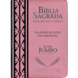 Bíblia Sagrada Jumbo com Zíper - Rosa - Casa publicadora paulista