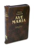 Bíblia Sagrada Letra Maior Zíper Marrom Ave Maria
